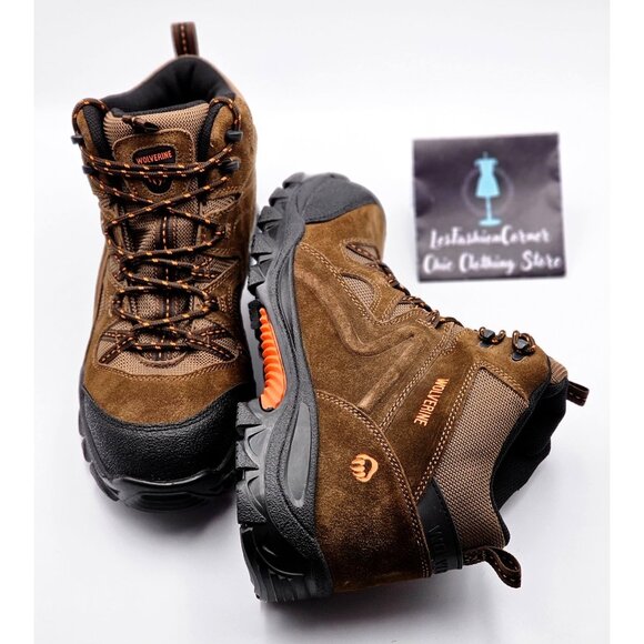 NWOB Wolverine Men's Brown Leather Hiking Waterproof Steel-Toe Boots Sz 12M 387 - Picture 9 of 15